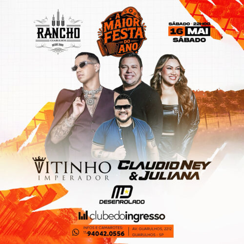 16/05 - A partir das 22h