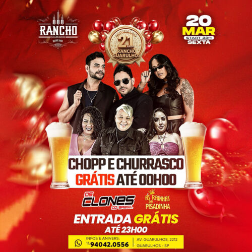 20/03 - A partir das 22h