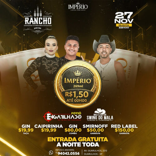 27/11 - A partir das 22h